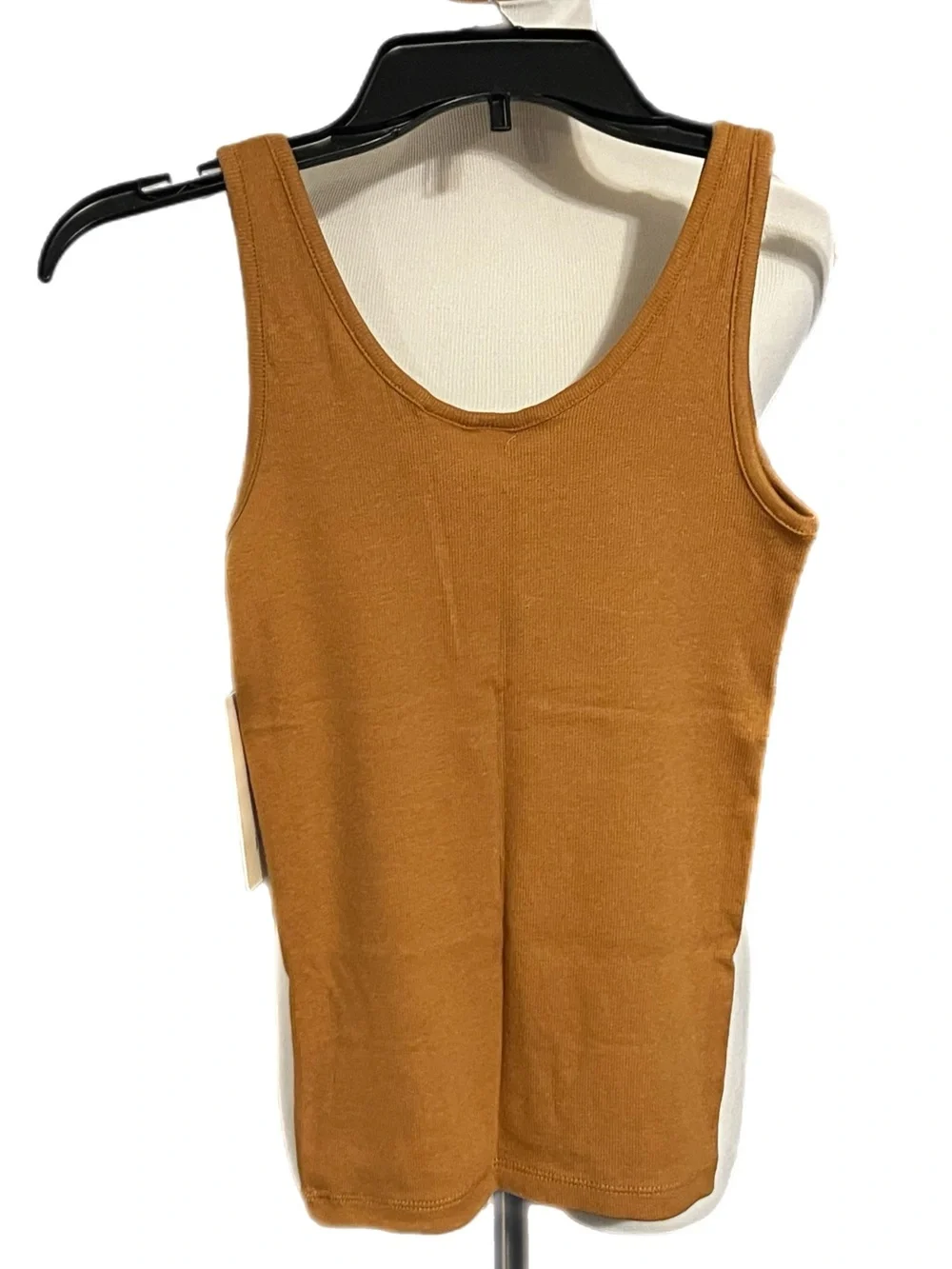 NWT Joie Ribbed Modal Pima Cotton Tank Top - Caramel - Picture 2 of 5